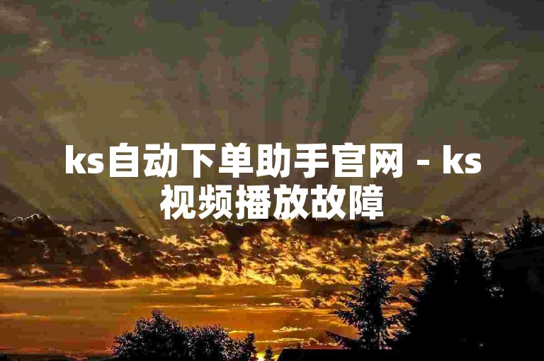 ks自动下单助手官网 - ks视频播放故障