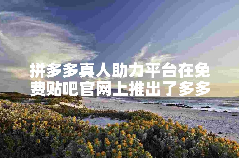 拼多多真人助力平台在免费贴吧官网上推出了多多助力微信群，为用户提供了一个互助的平台。