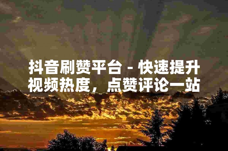 抖音刷赞平台 - 快速提升视频热度，点赞评论一站式服务。