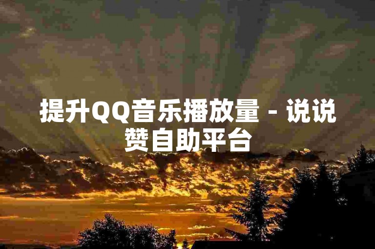 提升QQ音乐播放量 - 说说赞自助平台