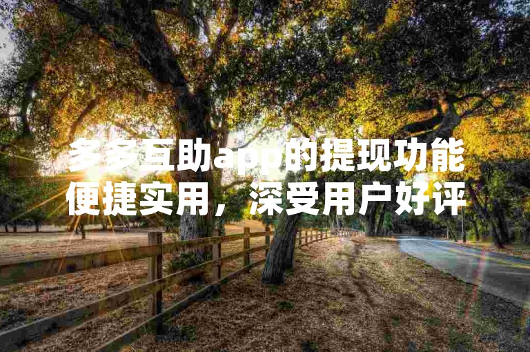 多多互助app的提现功能便捷实用，深受用户好评。