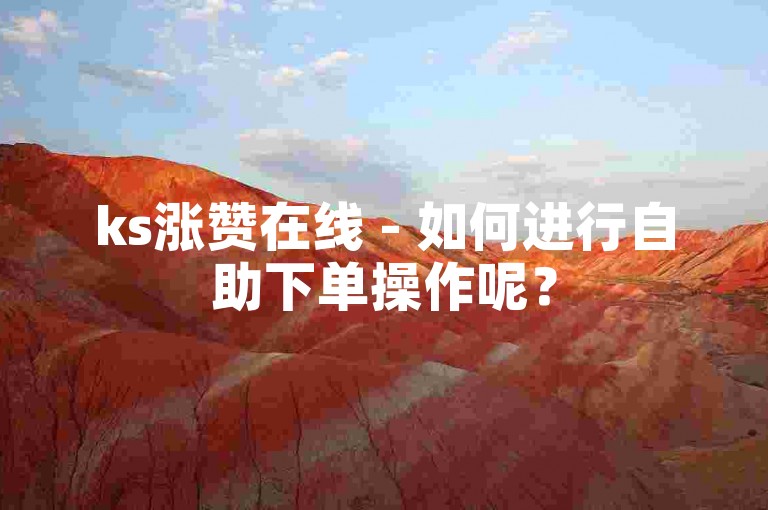ks涨赞在线 - 如何进行自助下单操作呢？