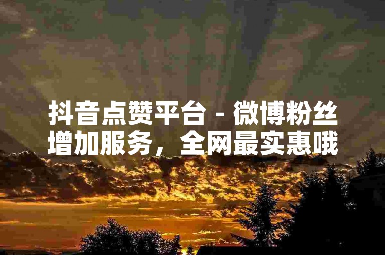 抖音点赞平台 - 微博粉丝增加服务，全网最实惠哦。