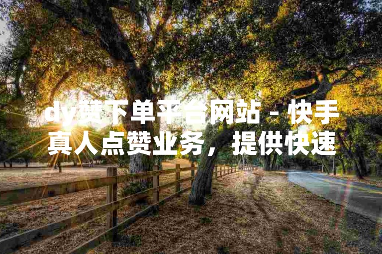 dy赞下单平台网站 - 快手真人点赞业务，提供快速、安全的点赞服务。