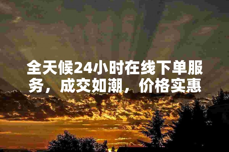全天候24小时在线下单服务，成交如潮，价格实惠到令人疯狂！