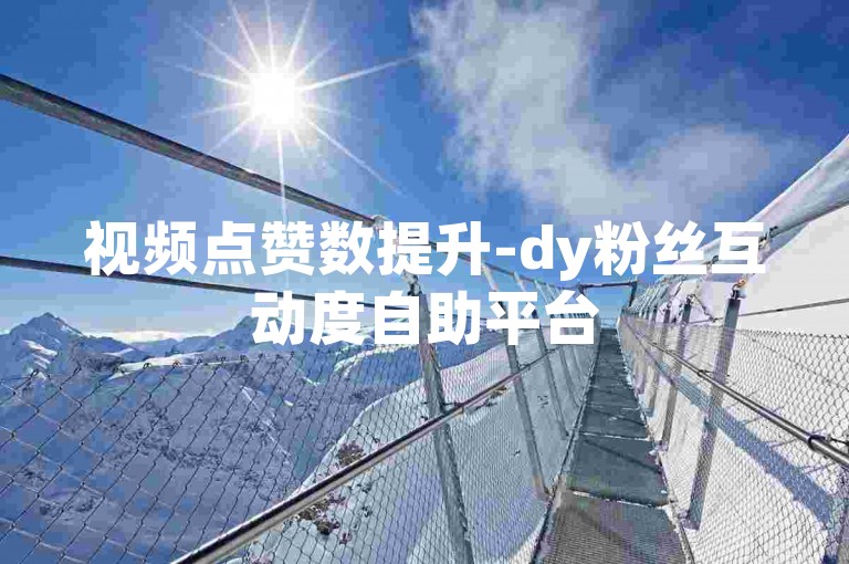 视频点赞数提升-dy粉丝互动度自助平台