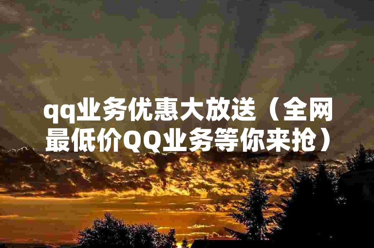 qq业务优惠大放送（全网最低价QQ业务等你来抢）