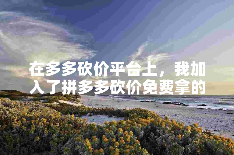 在多多砍价平台上，我加入了拼多多砍价免费拿的微信群。