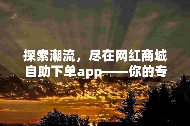探索潮流，尽在网红商城自助下单app——你的专属时尚购物管家。