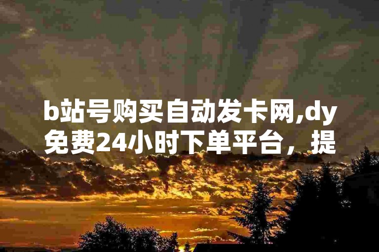 b站号购买自动发卡网,dy免费24小时下单平台，提供便捷的账号获取服务。