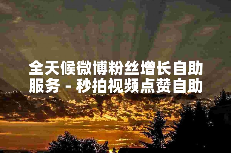 全天候微博粉丝增长自助服务 - 秒拍视频点赞自助平台