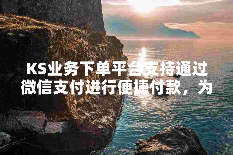KS业务下单平台支持通过微信支付进行便捷付款，为用户提供了一种快速、安全的在线交易方式。