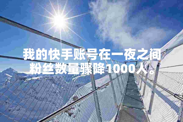 我的快手账号在一夜之间粉丝数量骤降1000人。