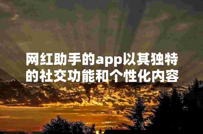 网红助手的app以其独特的社交功能和个性化内容推荐，吸引了大量用户的关注和使用。