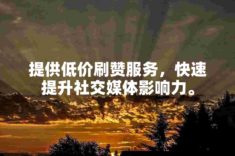 提供低价刷赞服务，快速提升社交媒体影响力。