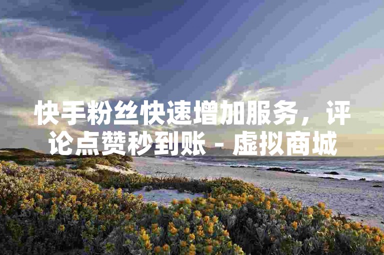 快手粉丝快速增加服务，评论点赞秒到账 - 虚拟商城全天候服务 - 短视频业务自助购买系统最优惠。