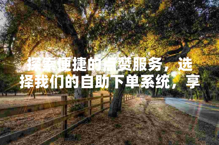 探索便捷的点赞服务，选择我们的自助下单系统，享受优惠价格。