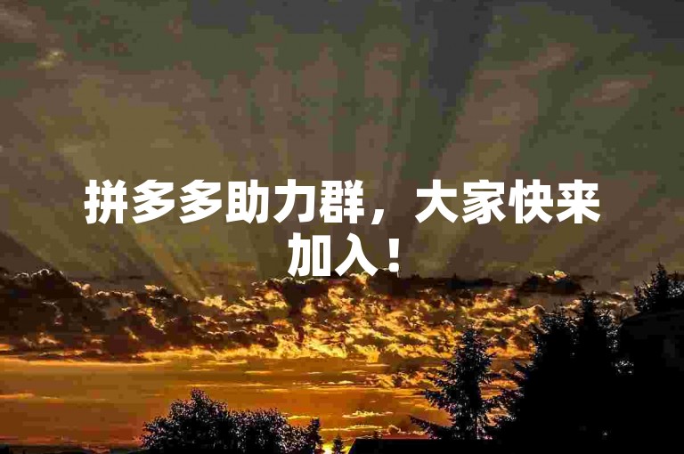 拼多多助力群，大家快来加入！