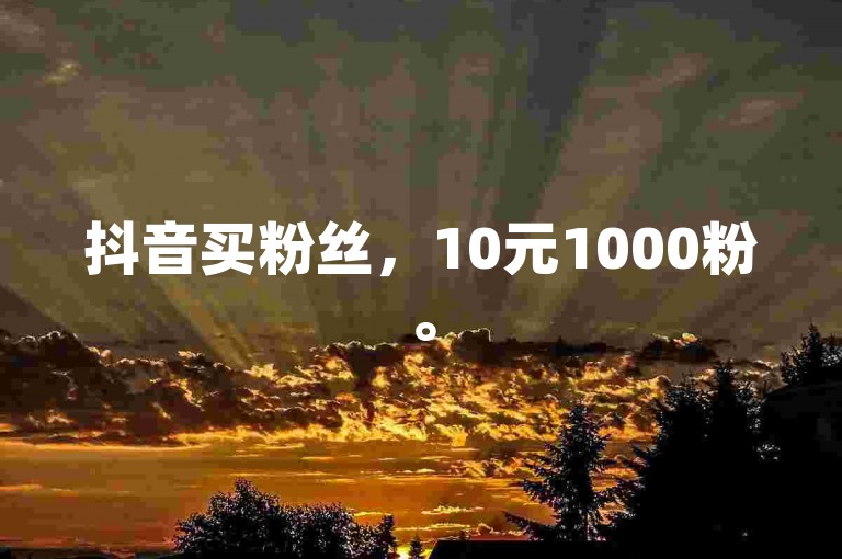 抖音买粉丝，10元1000粉。