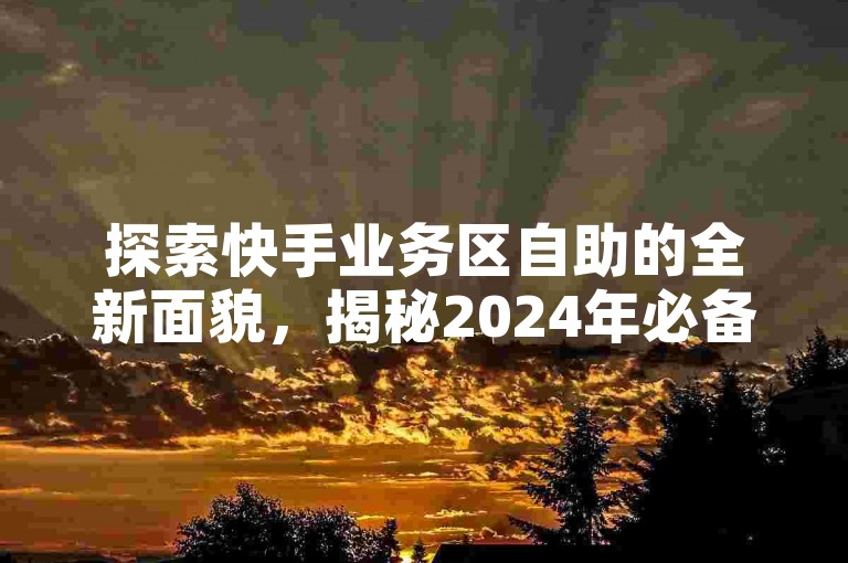 探索快手业务区自助的全新面貌，揭秘2024年必备的管理新技能！