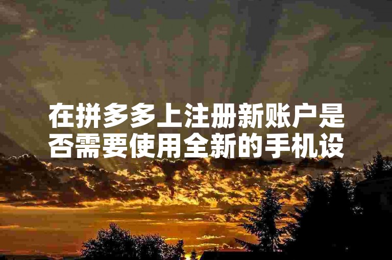在拼多多上注册新账户是否需要使用全新的手机设备？