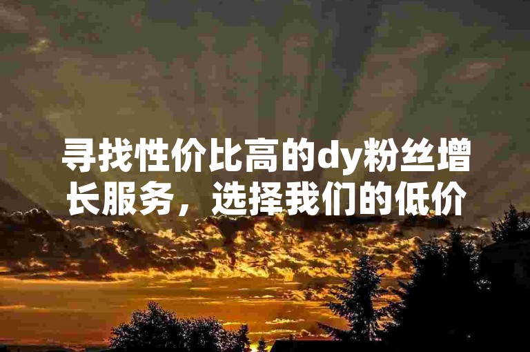 寻找性价比高的dy粉丝增长服务，选择我们的低价卡盟，助力您的账号快速崛起。