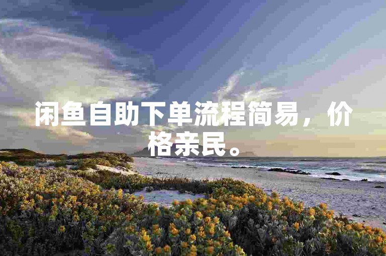 闲鱼自助下单流程简易，价格亲民。