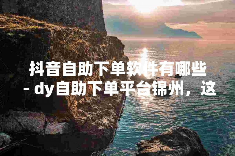抖音自助下单软件有哪些 - dy自助下单平台锦州，这句话可以改写为，锦州地区的抖音自助下单平台提供哪些服务？