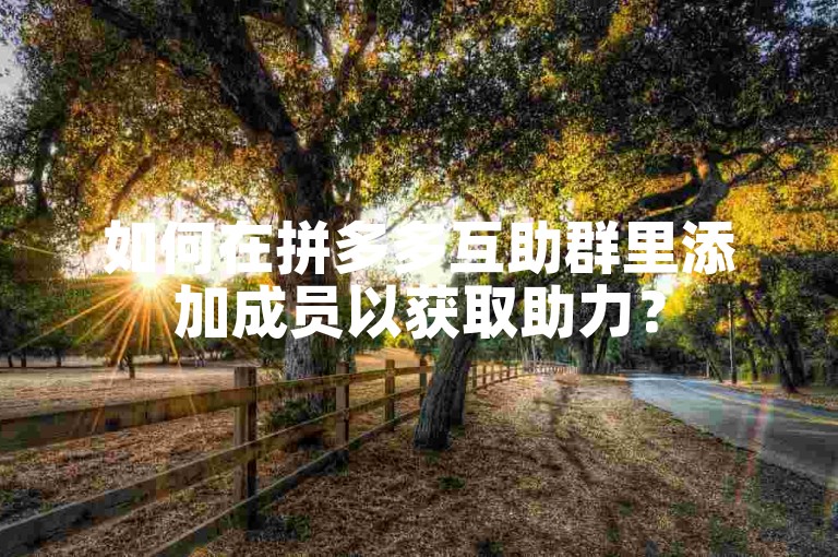 如何在拼多多互助群里添加成员以获取助力？