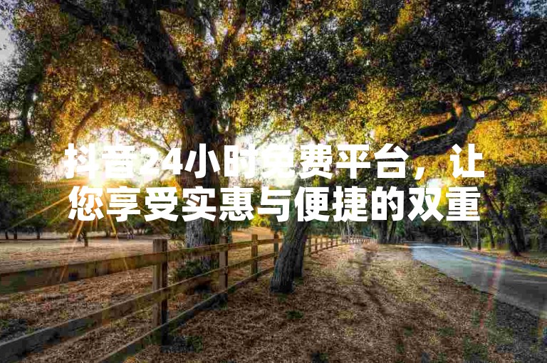 抖音24小时免费平台，让您享受实惠与便捷的双重惊喜！