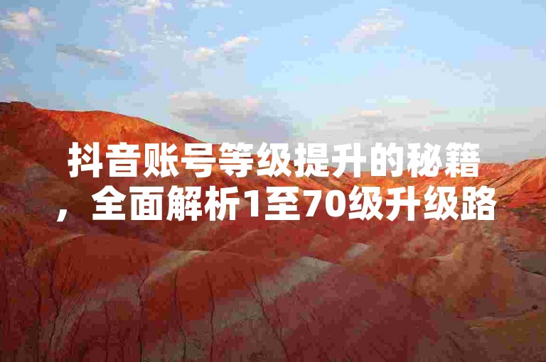 抖音账号等级提升的秘籍，全面解析1至70级升级路径，掌握2025年必备知识！