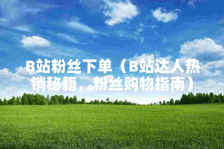 B站粉丝下单（B站达人热销秘籍，粉丝购物指南）