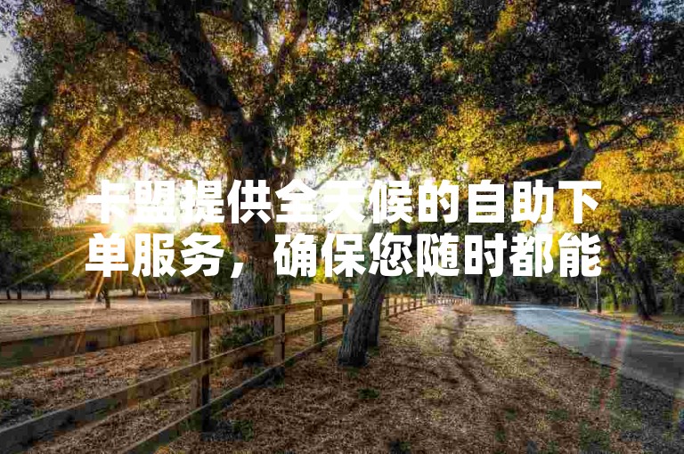 卡盟提供全天候的自助下单服务，确保您随时都能轻松完成订单。