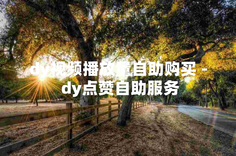 dy视频播放量自助购买 - dy点赞自助服务