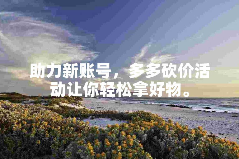 助力新账号，多多砍价活动让你轻松拿好物。
