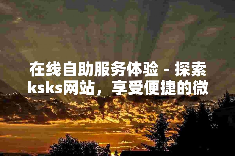 在线自助服务体验 - 探索ksks网站，享受便捷的微信下单与24小时自助系统。