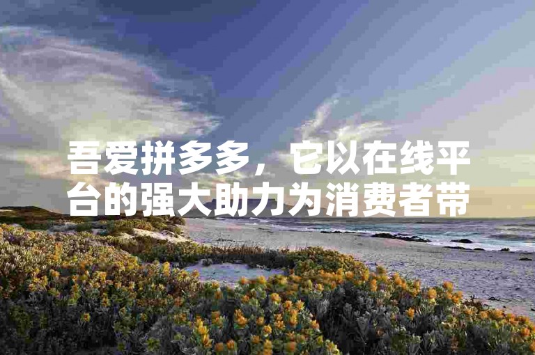 吾爱拼多多，它以在线平台的强大助力为消费者带来了便捷与实惠。