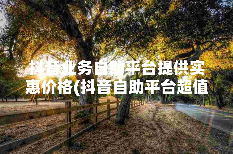 抖音业务自助平台提供实惠价格(抖音自助平台超值优惠)。