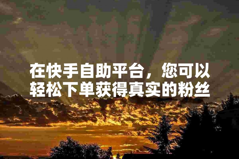 在快手自助平台，您可以轻松下单获得真实的粉丝支持。
