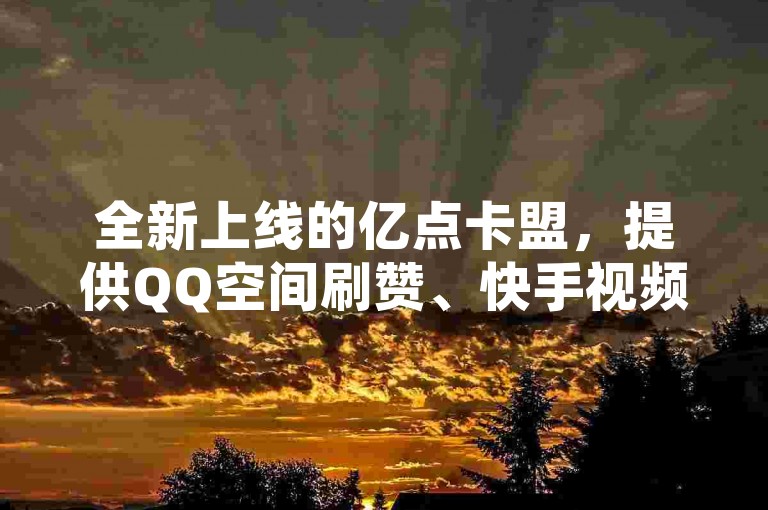 全新上线的亿点卡盟，提供QQ空间刷赞、快手视频双击及真人粉丝服务，引领业务自助新潮流！