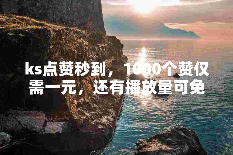 ks点赞秒到，1000个赞仅需一元，还有播放量可免费领，自助下单超便捷。