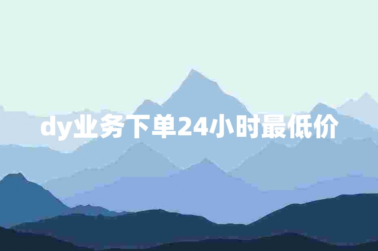 dy业务下单24小时最低价
