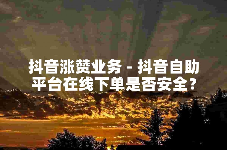 抖音涨赞业务 - 抖音自助平台在线下单是否安全？