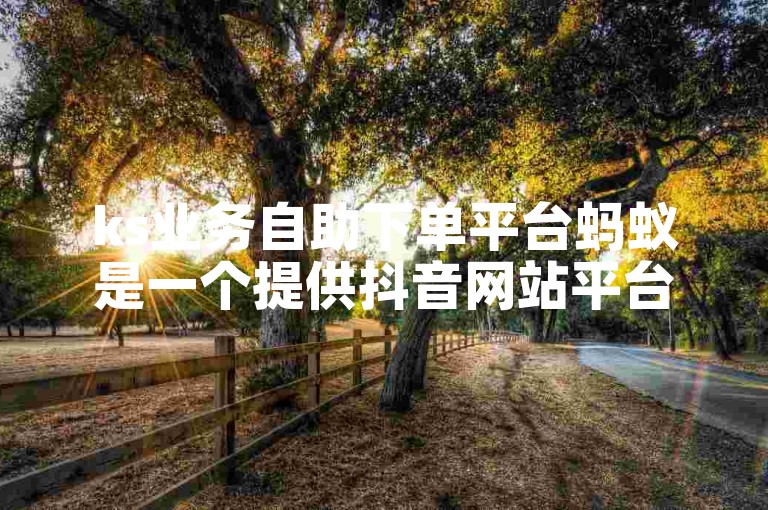 ks业务自助下单平台蚂蚁是一个提供抖音网站平台服务的业务平台。