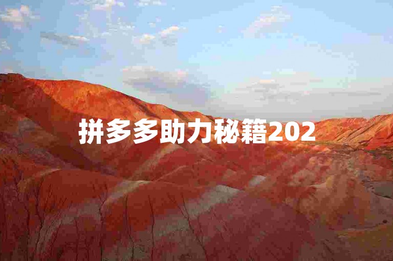 拼多多助力秘籍2025{拼多多互助组}