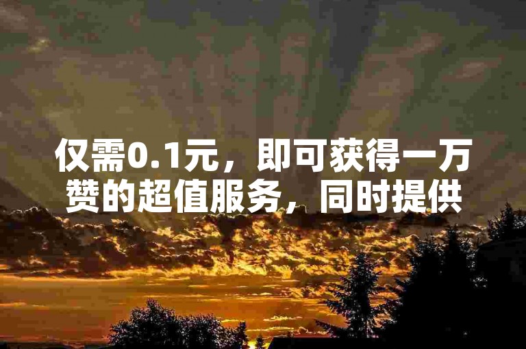 仅需0.1元，即可获得一万赞的超值服务，同时提供快手平台破解服务，让你轻松拥有9999999快币。