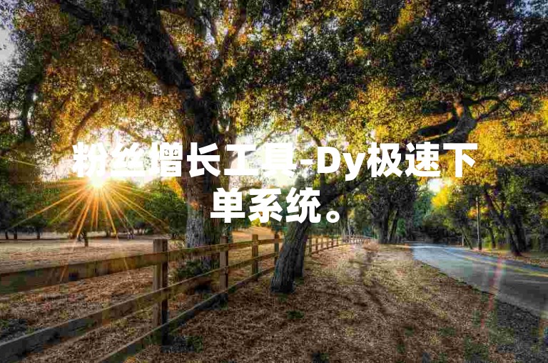 粉丝增长工具-Dy极速下单系统。