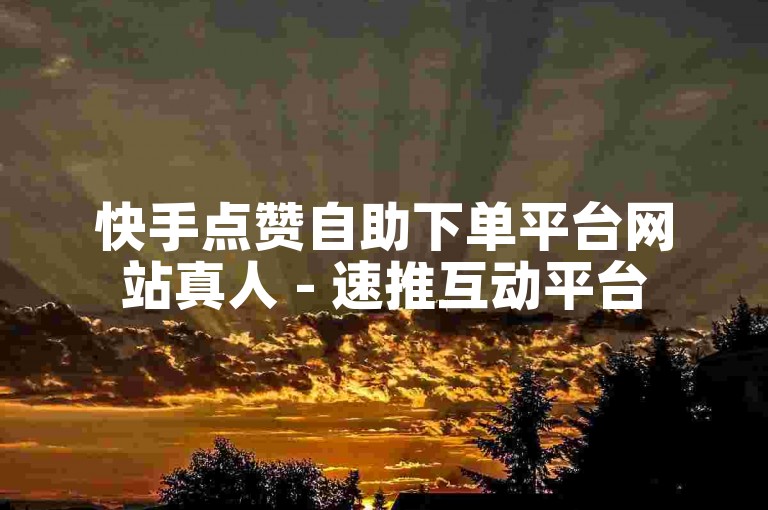 快手点赞自助下单平台网站真人 - 速推互动平台