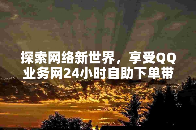 探索网络新世界，享受QQ业务网24小时自助下单带来的便捷与高效，让你的社交媒体之旅更加精彩。