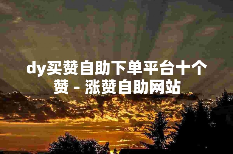 dy买赞自助下单平台十个赞 - 涨赞自助网站